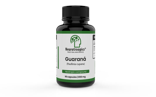 Neurotroopics Guaraná energético premium - 90 Cápsulas 650 mg con 22% de cafeína